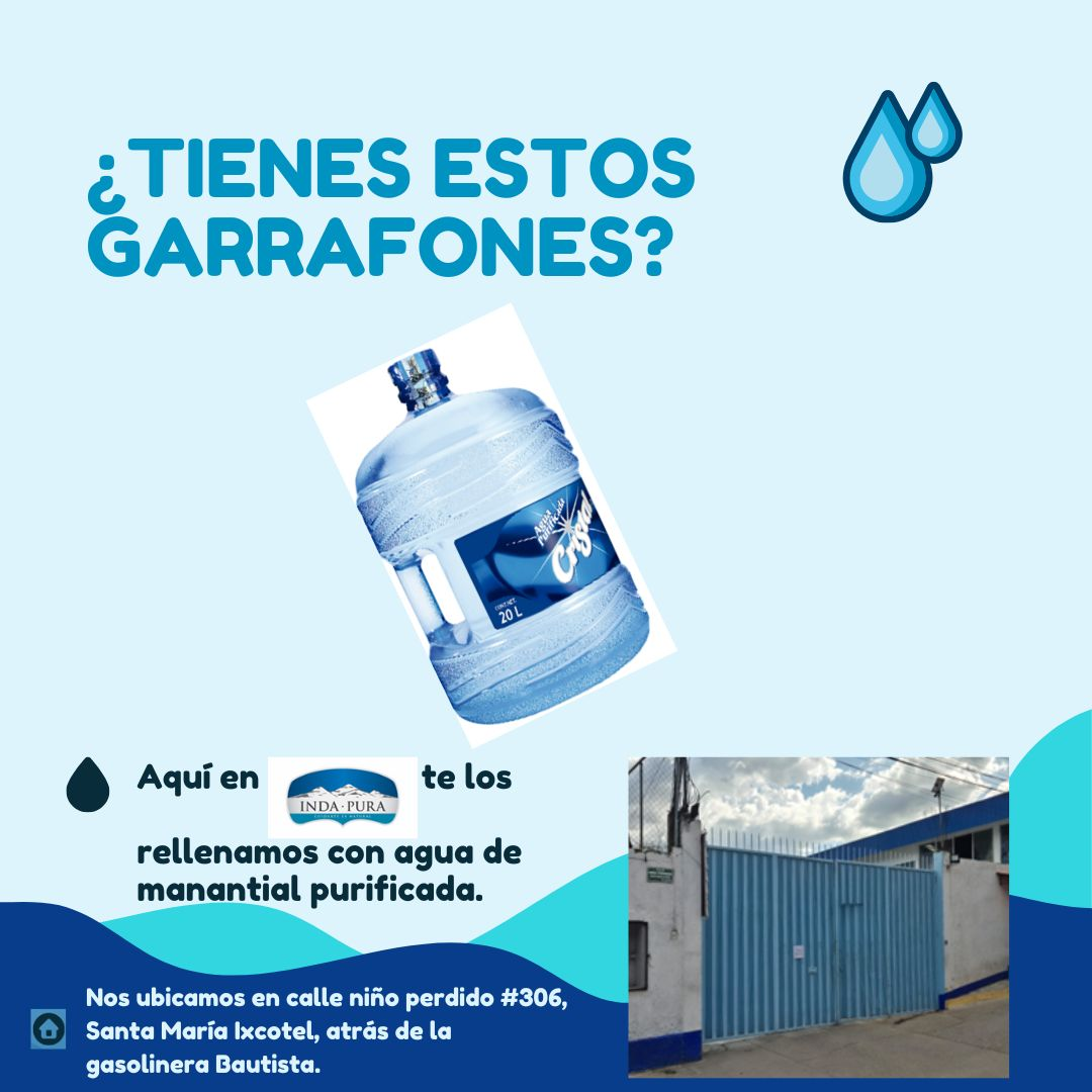 ¿Tienes estos garrafones? Inda Pura los rellena con agua purificada